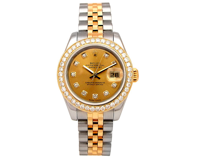 26mm Rolex Two-Tone Datejust Diamond Dial 179173.