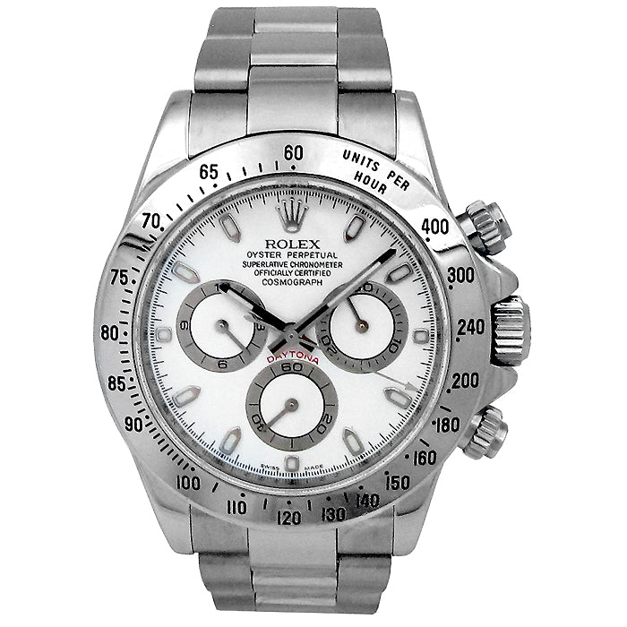 40mm Rolex Stainless Daytona White Dial 116520.
