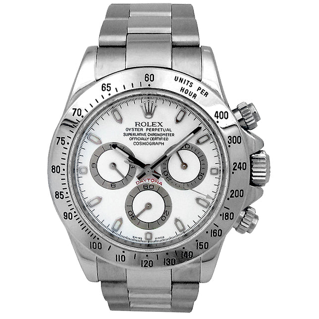 40mm Rolex Stainless Daytona White Dial 116520.