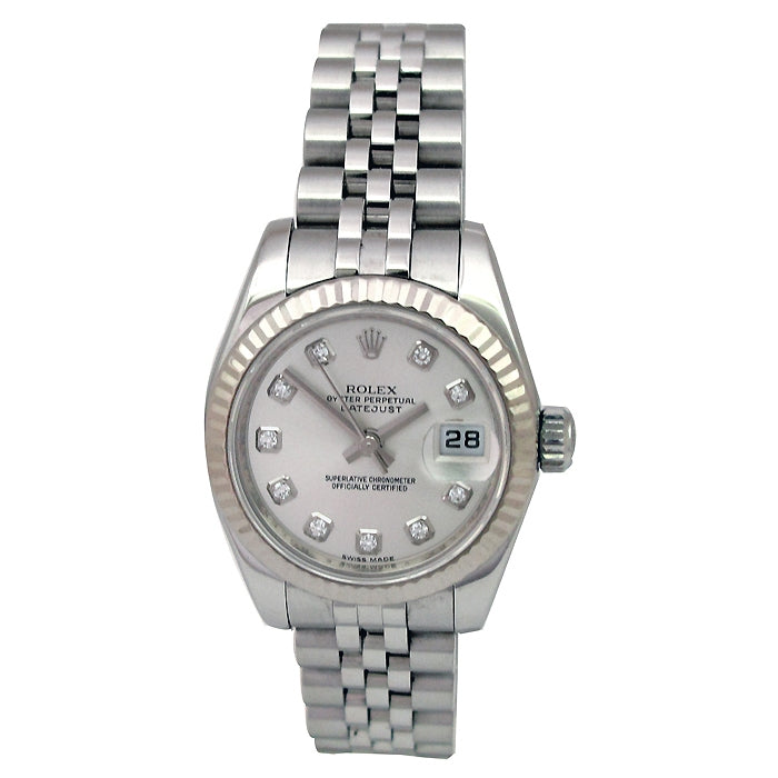26mm Rolex Stainless Steel Oyster Perpetual Datejust Watch 179174