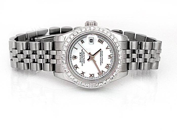 26mm Rolex Stainless Steel Oyster Perpetual Datejust Watch 179160