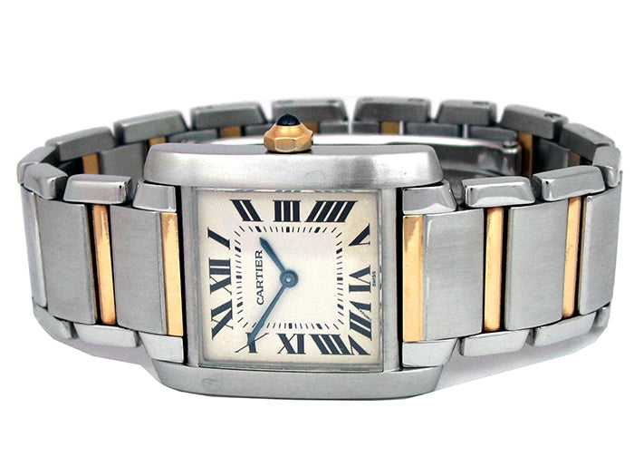 Midsize Cartier 18k Gold & Stainless Steel Tank Francaise Watch. W2TA0003