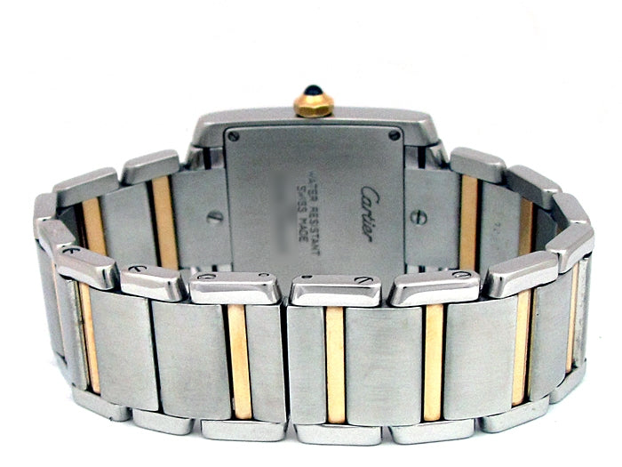 Midsize Cartier 18k Gold & Stainless Steel Tank Francaise Watch. W2TA0003