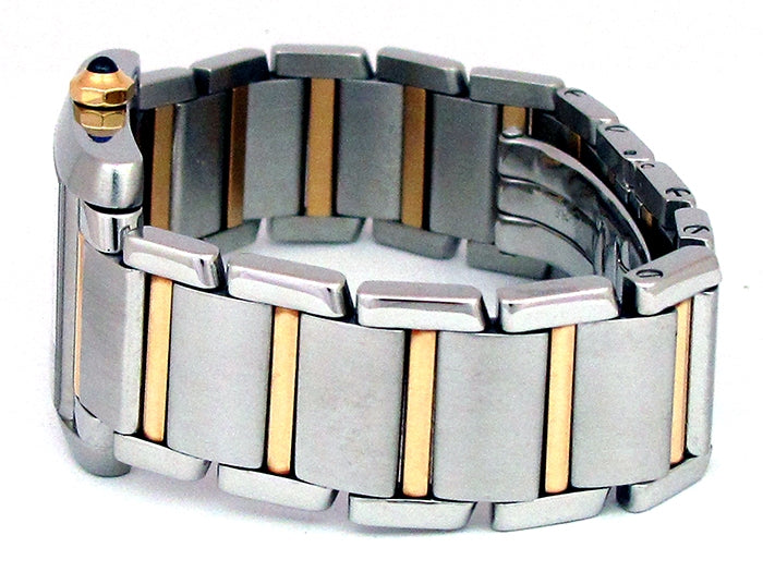 Midsize Cartier 18k Gold & Stainless Steel Tank Francaise Watch. W2TA0003