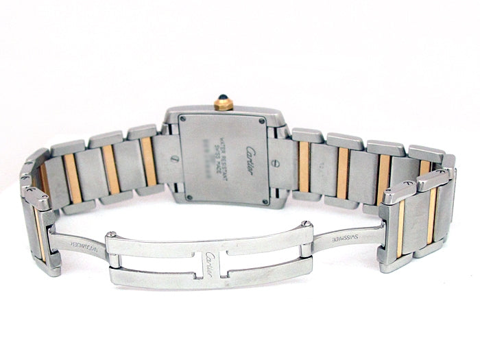 Midsize Cartier 18k Gold & Stainless Steel Tank Francaise Watch. W2TA0003