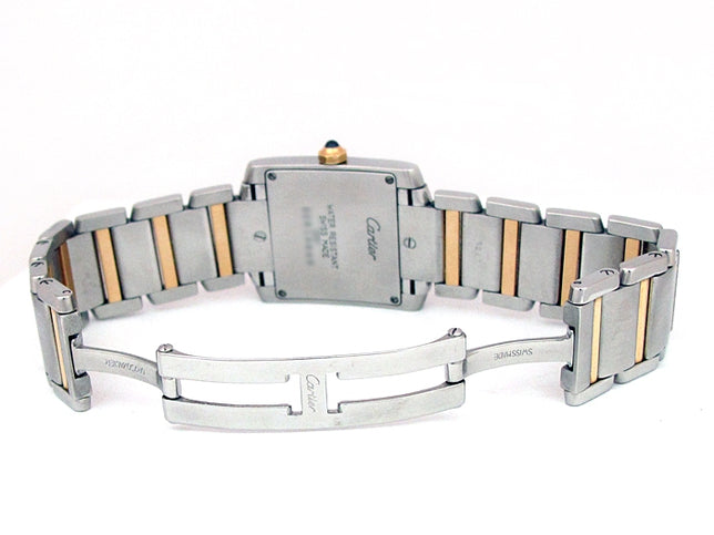 Midsize Cartier 18k Gold & Stainless Steel Tank Francaise Watch. W2TA0003