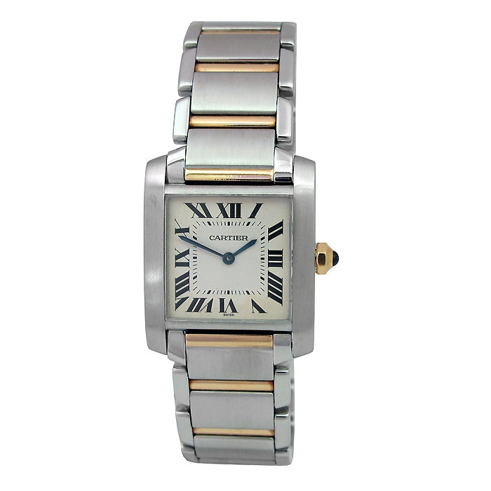 Midsize Cartier 18k Gold & Stainless Steel Tank Francaise Watch. W2TA0003