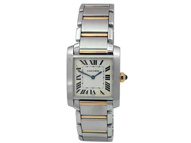 Midsize Cartier 18k Gold & Stainless Steel Tank Francaise Watch. W2TA0003