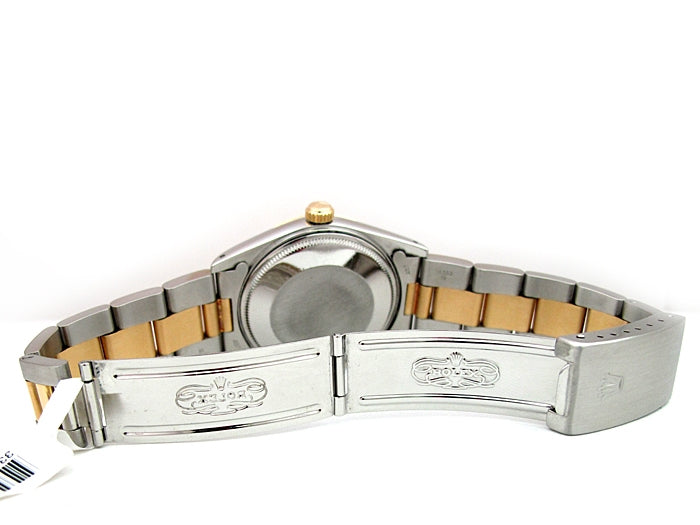 34mm Rolex 18k Gold and Stainless Steel Oyster Perpetual Date Watch 15053