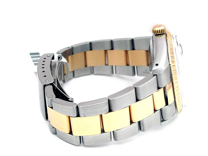 34mm Rolex 18k Gold and Stainless Steel Oyster Perpetual Date Watch 15053