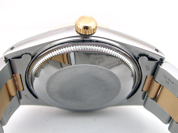 34mm Rolex 18k Gold and Stainless Steel Oyster Perpetual Date Watch 15053