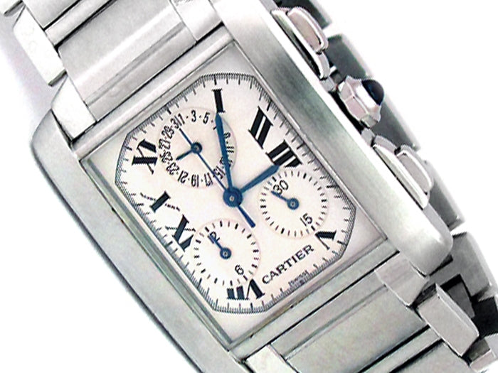 Gents Cartier Stainless Steel Tank Francaise Chrono Watch