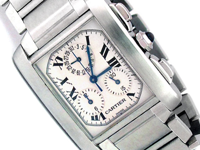 Gents Cartier Stainless Steel Tank Francaise Chrono Watch