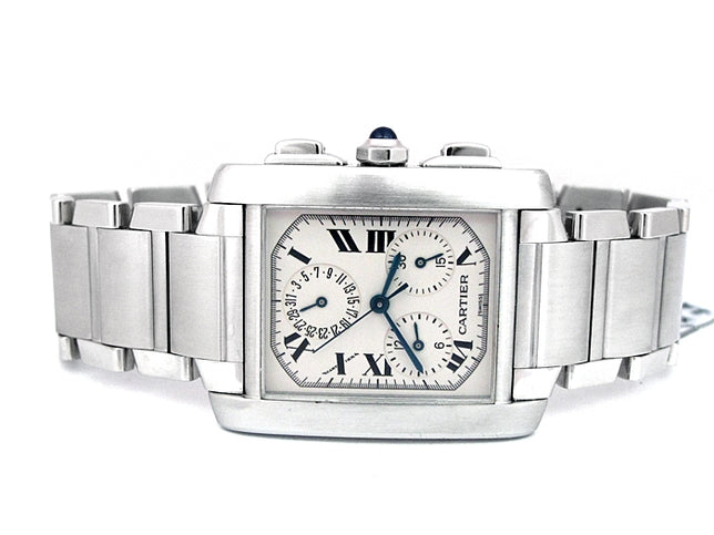 Gents Cartier Stainless Steel Tank Francaise Chrono Watch