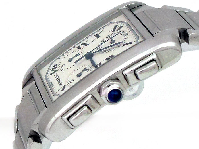 Gents Cartier Stainless Steel Tank Francaise Chrono Watch