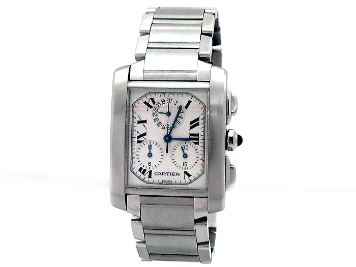 Gents Cartier Stainless Steel Tank Francaise Chrono Watch