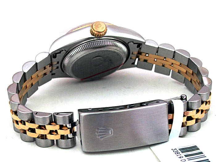 26mm Rolex 18K Gold & Stainless Steel Datejust Watch. Champagne Diamond Dial 79173.