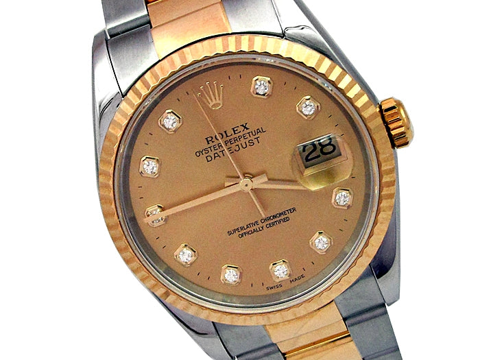 36mm Rolex Two-Tone Datejust with Diamond Dial 16233.