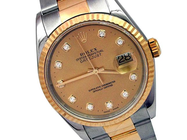 36mm Rolex Two-Tone Datejust with Diamond Dial 16233.