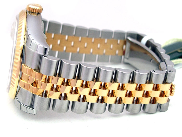 36mm Rolex 18k Gold & Stainless Steel Oyster Perpetual Datejust Watch 116233