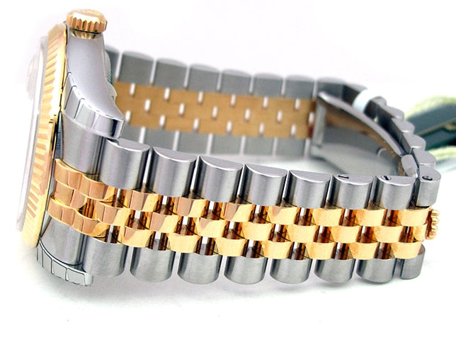 36mm Rolex 18k Gold & Stainless Steel Oyster Perpetual Datejust Watch 116233