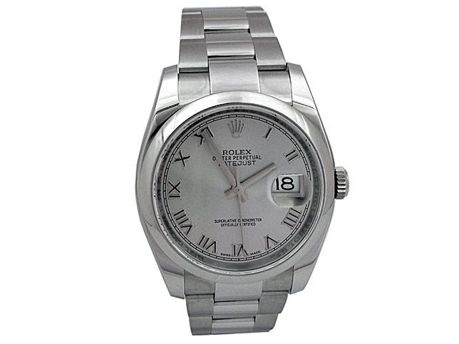 36mm Rolex Stainless Steel Datejust Watch 116200.