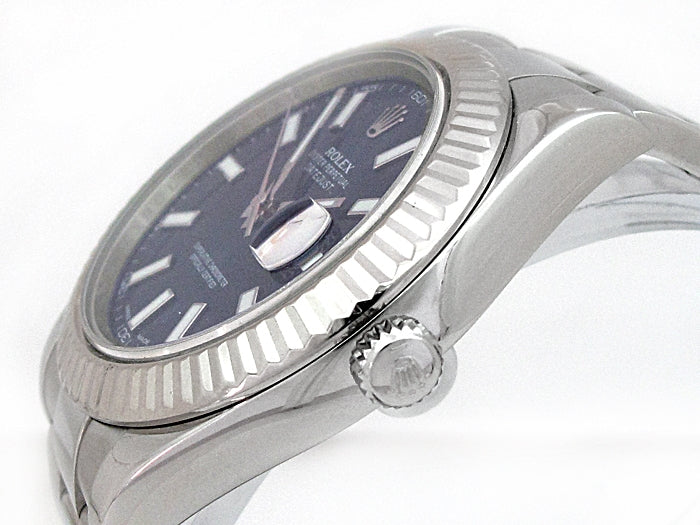 41mm Rolex Stainless Steel Datejust II Watch. Blue Stick Dial 116334.