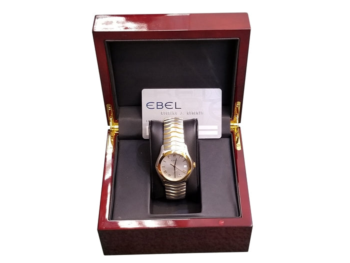 Ebel 18k Yellow Gold and Stainless Steel Classic Wave Watch 33940
