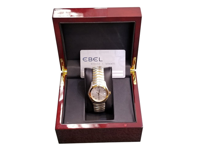 Ebel 18k Yellow Gold and Stainless Steel Classic Wave Watch 33940