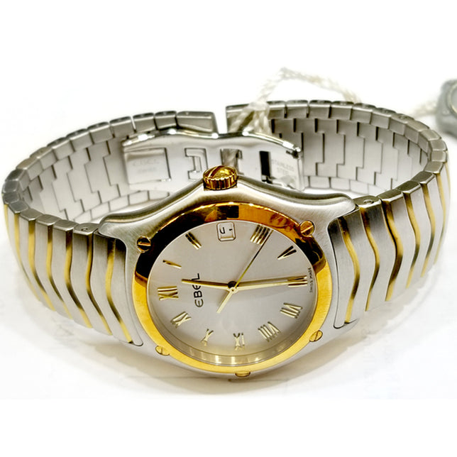 Ebel 18k Yellow Gold and Stainless Steel Classic Wave Watch 33940