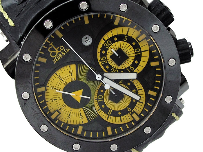 46.5mm Jacob & Co Stainless Steel PVD Epic II Chronograph Watch