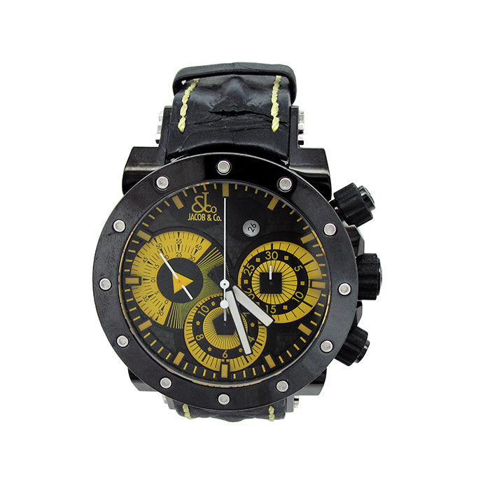 46.5mm Jacob & Co Stainless Steel PVD Epic II Chronograph Watch