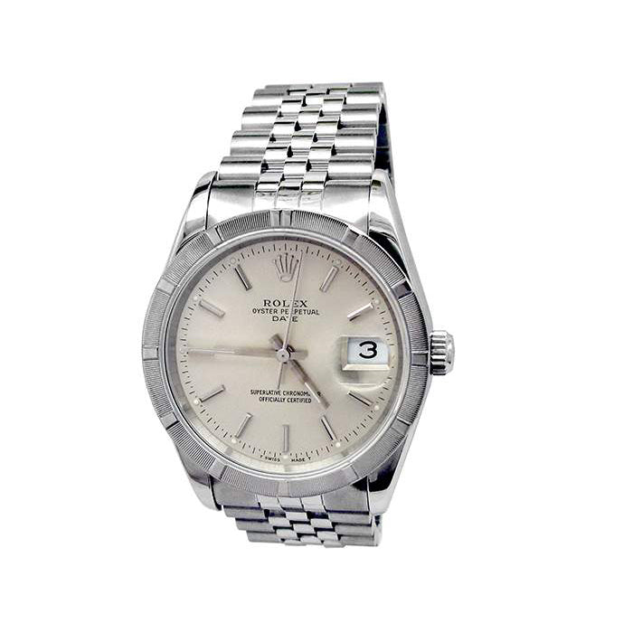 34mm Rolex Stainless Steel Oyster Perpetual Date Watch 15210