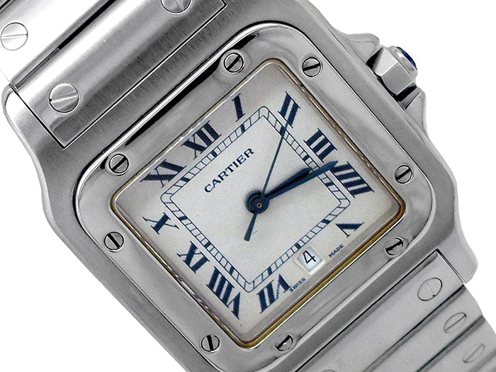 Large Cartier Stainless Steel Santos Galbee Watch