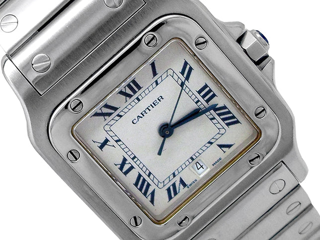 Large Cartier Stainless Steel Santos Galbee Watch