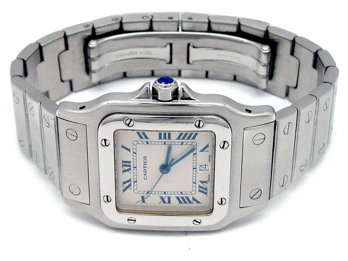 Large Cartier Stainless Steel Santos Galbee Watch