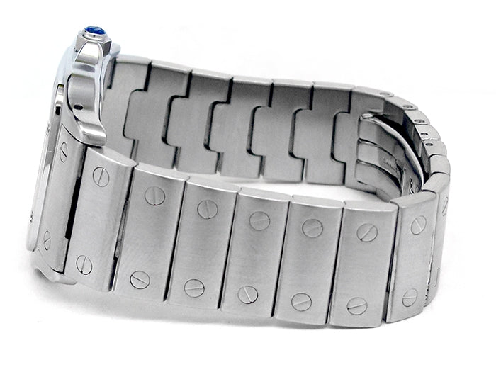 Large Cartier Stainless Steel Santos Galbee Watch