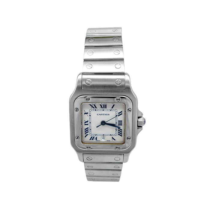 Large Cartier Stainless Steel Santos Galbee Watch