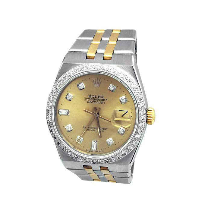 36mm Rolex 18k Yellow Gold and Stainless Steel Oyster Perpetual Datejust Oyster Quartz Watch 17013