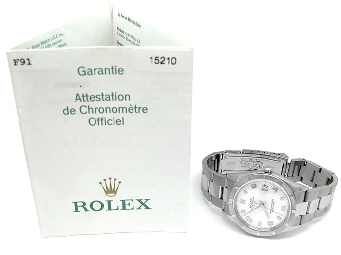34mm Rolex Stainless Steel Oyster Perpetual Date Watch 15210