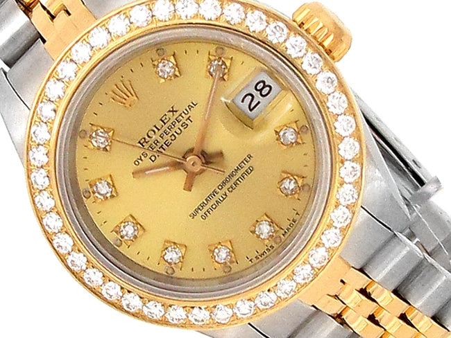 26mm Rolex 18k Yellow Gold and Stainless Steel Oyster Perpetual Datejust Watch
