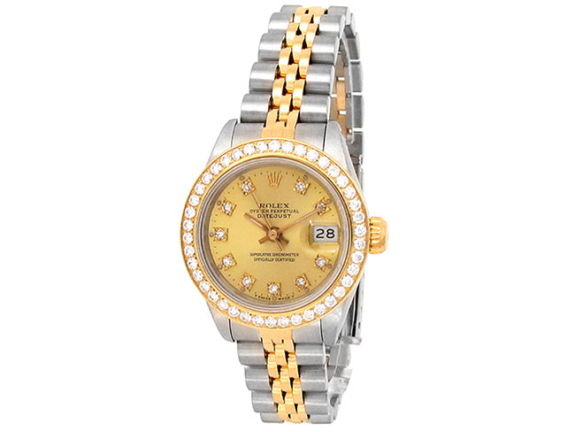 26mm Rolex 18k Yellow Gold and Stainless Steel Oyster Perpetual Datejust Watch