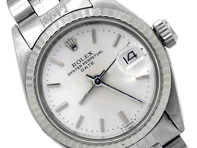 26mm Rolex Stainless Steel Oyster Perpetual Date Watch 6917