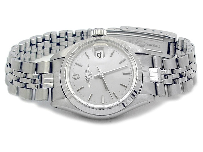 26mm Rolex Stainless Steel Oyster Perpetual Date Watch 6917