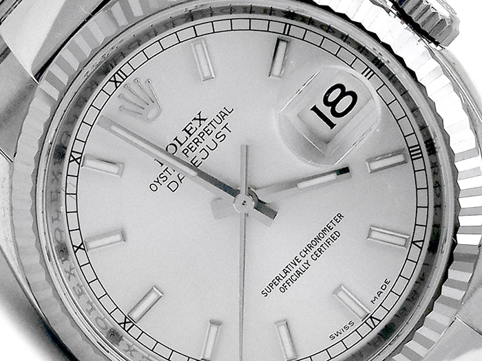 36mm Rolex Stainless Steel Oyster Perpetual Datejust Watch 116234