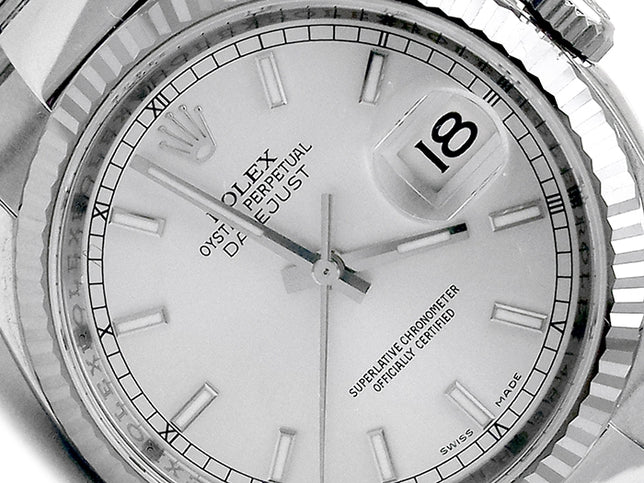 36mm Rolex Stainless Steel Oyster Perpetual Datejust Watch 116234