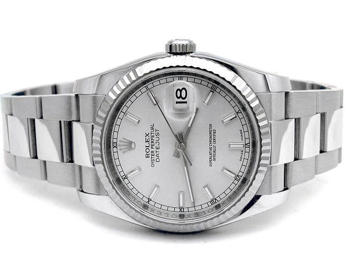 36mm Rolex Stainless Steel Oyster Perpetual Datejust Watch 116234