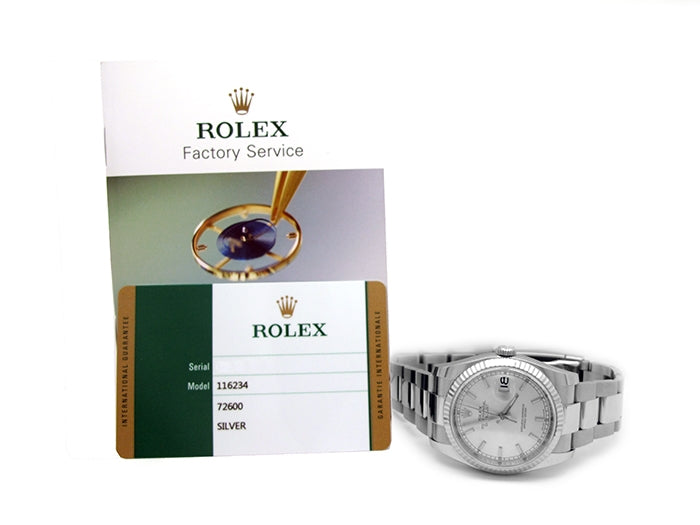 36mm Rolex Stainless Steel Oyster Perpetual Datejust Watch 116234