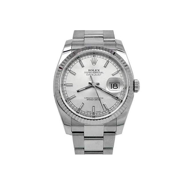 36mm Rolex Stainless Steel Oyster Perpetual Datejust Watch 116234