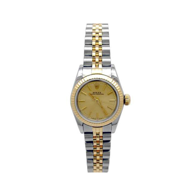 24mm Rolex 18k Yellow Gold and Stainless Steel Oyster Perpetual Watch 67193